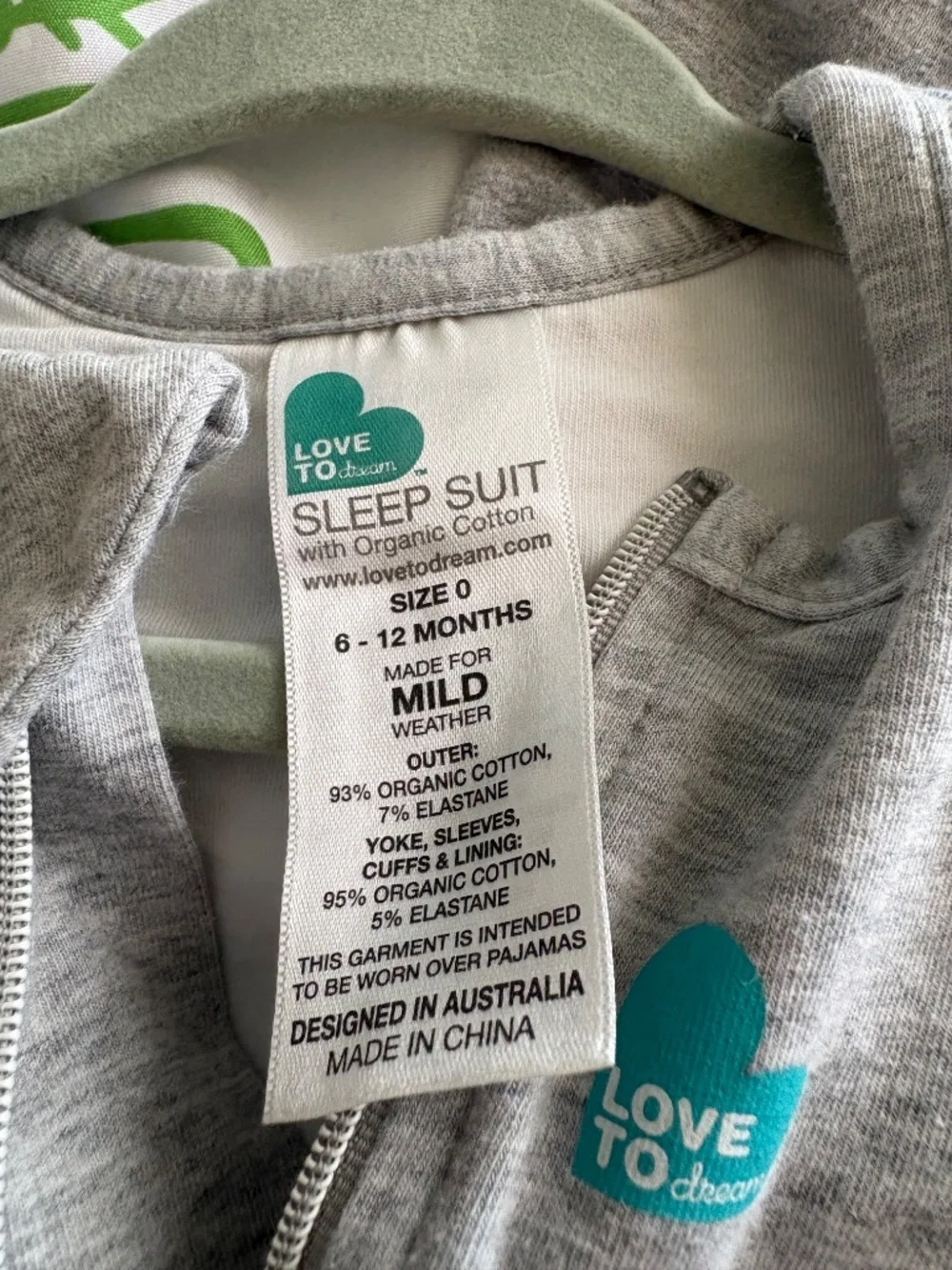 Two 6-12 Month Love to Dream Sleep Suits (1 & 2.5 TOG)